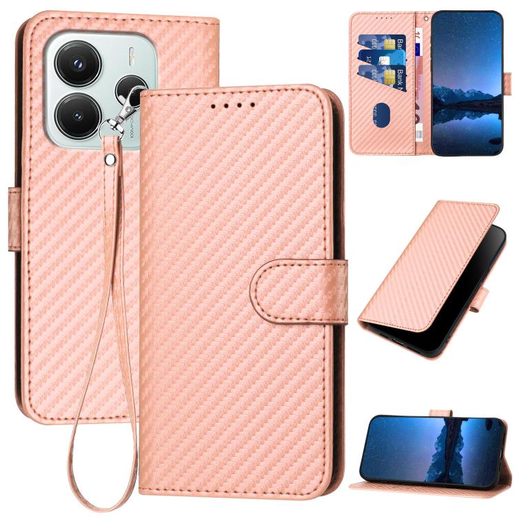 For Redmi Note 14 4G 164.84mm YX0070 Carbon Fiber Buckle Leather Phone Case with Lanyard(Pink)
For Redmi Note 14 4G 164.84mm YX0070 Carbon Fiber Buckle Leather Phone Case with Lanyard(Pink)