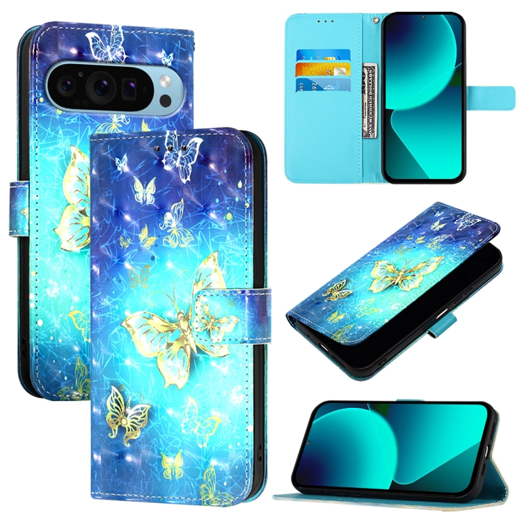 For Google Pixel 9 Pro XL 3D Painting Horizontal Flip Leather Phone Case(Golden Butterfly)
For Google Pixel 9 Pro XL 3D Painting Horizontal Flip Leather Phone Case(Golden Butterfly)