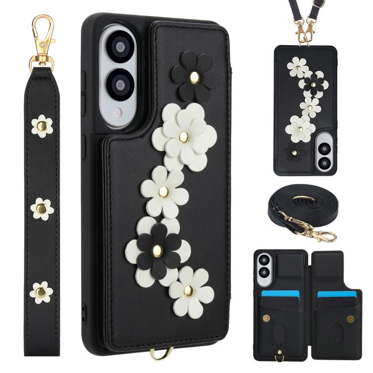For Samsung Galaxy S25 Edge 5G Crossbody Flower Pattern Leather Phone Case(Black)
For Samsung Galaxy S25 Edge 5G Crossbody Flower Pattern Leather Phone Case(Black)