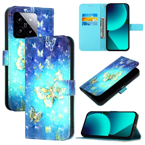 For Xiaomi 14 3D Painting Horizontal Flip Leather Phone Case(Golden Butterfly)
For Xiaomi 14 3D Painting Horizontal Flip Leather Phone Case(Golden Butterfly)