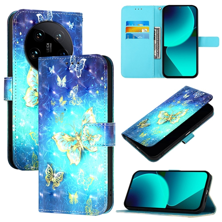 For Xiaomi 14 Ultra 3D Painting Horizontal Flip Leather Phone Case(Golden Butterfly)
For Xiaomi 14 Ultra 3D Painting Horizontal Flip Leather Phone Case(Golden Butterfly)