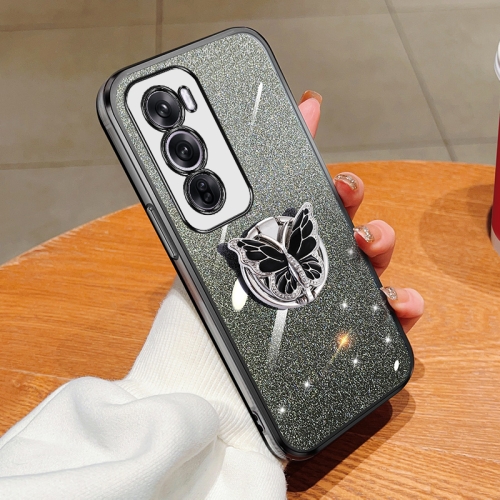 For OPPO Reno12 Global Plated Gradient Glitter Butterfly Holder TPU Phone Case(Black)
For OPPO Reno12 Global Plated Gradient Glitter Butterfly Holder TPU Phone Case(Black)