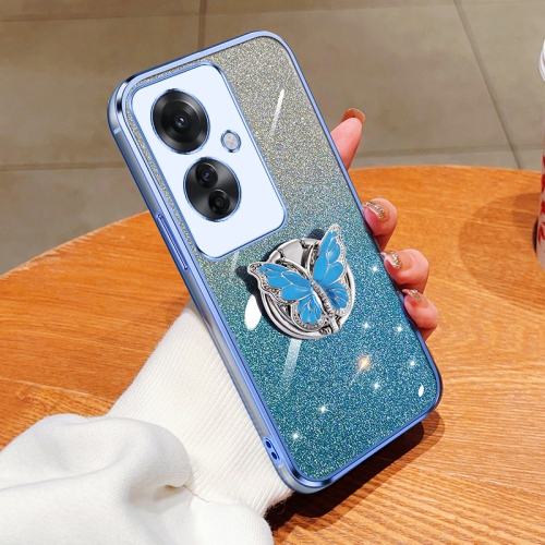 For OPPO Reno11 F Plated Gradient Glitter Butterfly Holder TPU Phone Case(Sierra Blue)
For OPPO Reno11 F Plated Gradient Glitter Butterfly Holder TPU Phone Case(Sierra Blue)