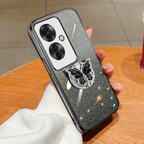For OPPO Reno11 F Plated Gradient Glitter Butterfly Holder TPU Phone Case(Black)
For OPPO Reno11 F Plated Gradient Glitter Butterfly Holder TPU Phone Case(Black)