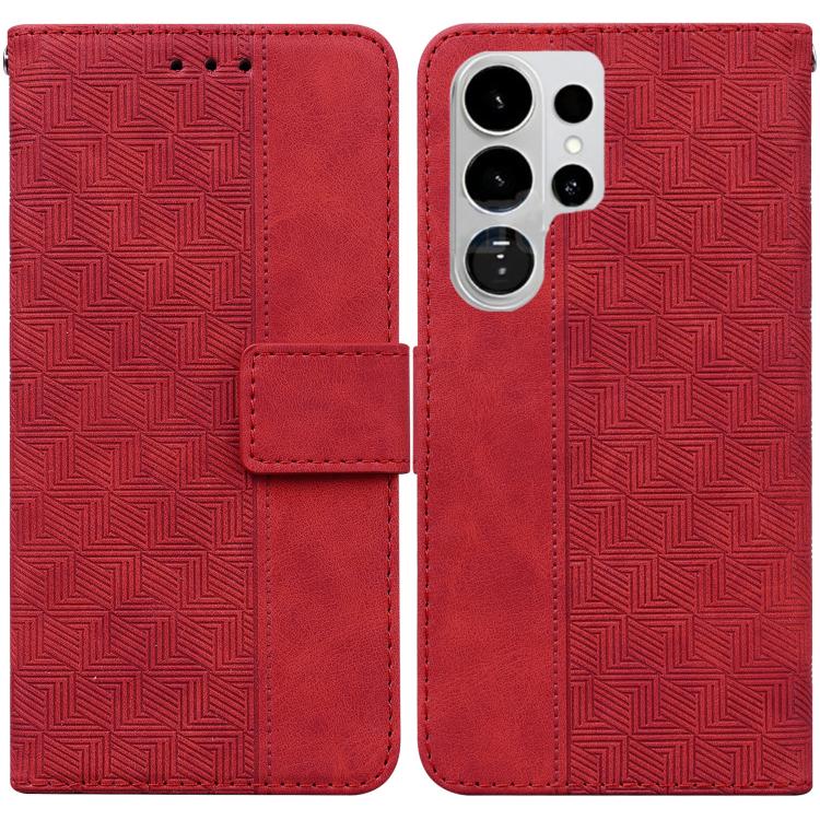 For Samsung Galaxy S26 Ultra 5G Geometric Embossed Leather Phone Case(Red)
For Samsung Galaxy S26 Ultra 5G Geometric Embossed Leather Phone Case(Red)