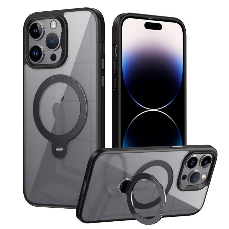 For iPhone 13 Pro Max Transparent MagSafe Magnetic Rotating Ring Holder Phone Case(Black)
For iPhone 13 Pro Max Transparent MagSafe Magnetic Rotating Ring Holder Phone Case(Black)
