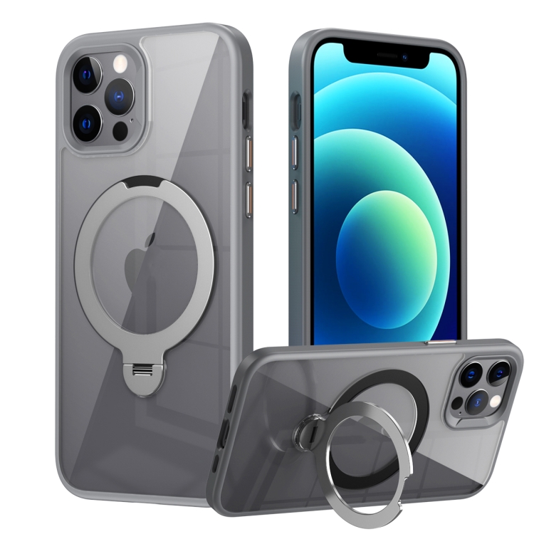 For iPhone 12 / 12 Pro Transparent MagSafe Magnetic Rotating Ring Holder Phone Case(Grey)
For iPhone 12 / 12 Pro Transparent MagSafe Magnetic Rotating Ring Holder Phone Case(Grey)