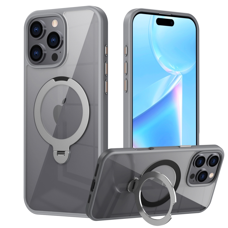 For iPhone 16 Pro Transparent MagSafe Magnetic Rotating Ring Holder Phone Case(Grey)
For iPhone 16 Pro Transparent MagSafe Magnetic Rotating Ring Holder Phone Case(Grey)