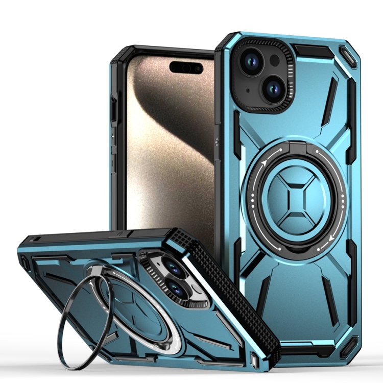 For iPhone 15 Plus Armor II Series MagSafe Magnetic Holder Phone Case(Light Blue)
For iPhone 15 Plus Armor II Series MagSafe Magnetic Holder Phone Case(Light Blue)
