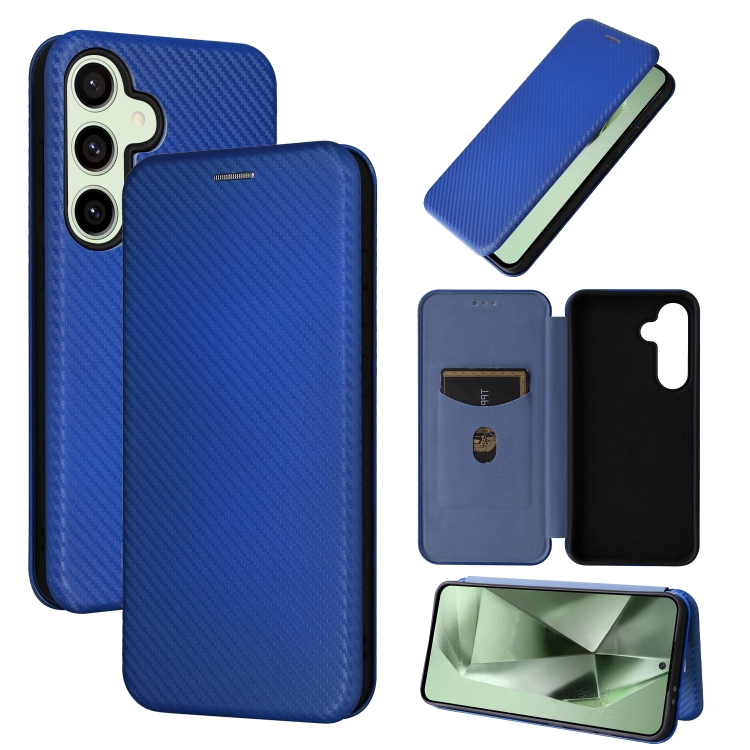 For Samsung Galaxy S24 FE 5G Carbon Fiber Texture Flip Leather Phone Case(Blue)
For Samsung Galaxy S24 FE 5G Carbon Fiber Texture Flip Leather Phone Case(Blue)