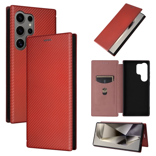 For Samsung Galaxy S25 Ultra 5G Carbon Fiber Texture Flip Leather Phone Case(Brown)
For Samsung Galaxy S25 Ultra 5G Carbon Fiber Texture Flip Leather Phone Case(Brown)