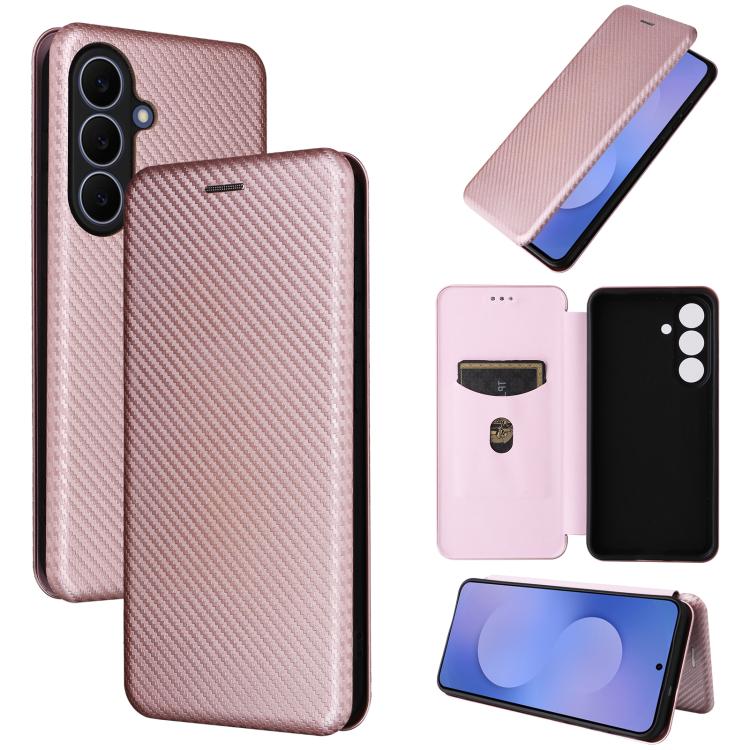 For Galaxy S26 FE 5G Carbon Fiber Texture Flip Leather Phone Case(Pink)
For Galaxy S26 FE 5G Carbon Fiber Texture Flip Leather Phone Case(Pink)
