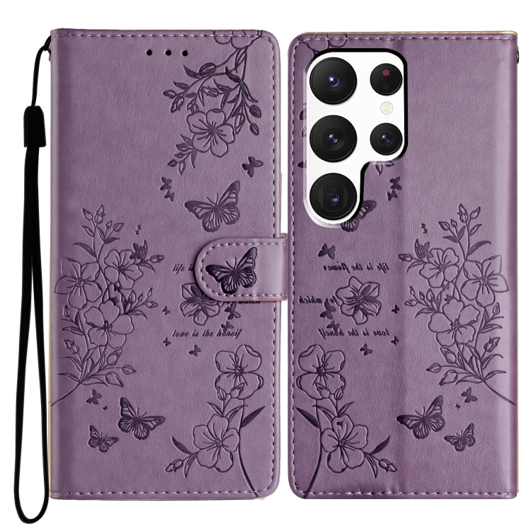 For Samsung Galaxy S22 Ultra 5G Butterflies and Flowers Leather Phone Case(Purple)
For Samsung Galaxy S22 Ultra 5G Butterflies and Flowers Leather Phone Case(Purple)