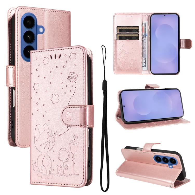 For Samsung Galaxy S26 Pro 5G Cat and Bee Embossed Flip Leather Phone Case(Rose Gold)
For Samsung Galaxy S26 Pro 5G Cat and Bee Embossed Flip Leather Phone Case(Rose Gold)