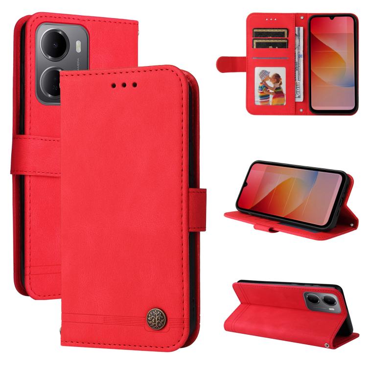 For Redmi 15a 5G Skin Feel Life Tree Metal Button Leather Phone Case(Red)
For Redmi 15a 5G Skin Feel Life Tree Metal Button Leather Phone Case(Red)