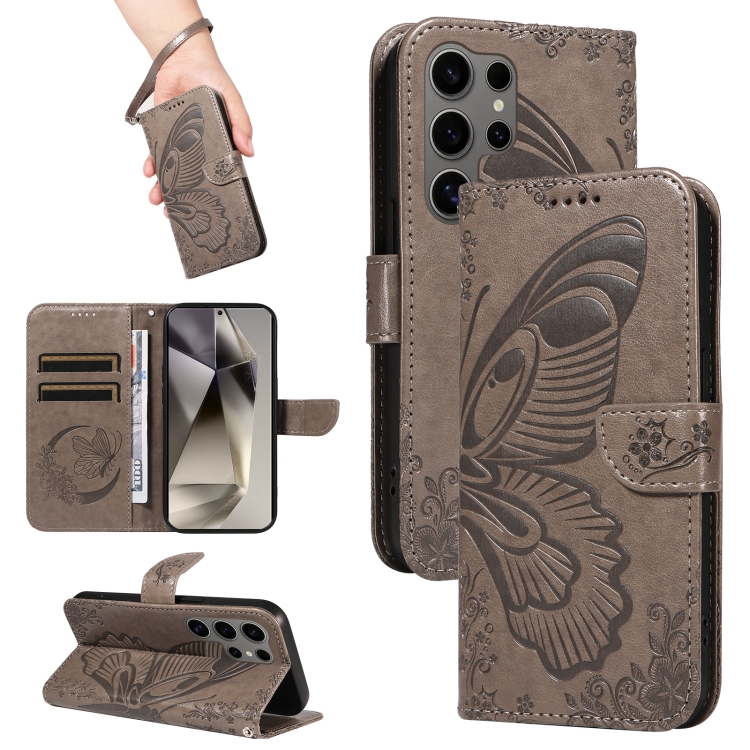 For Galaxy S25 Ultra 5G Swallowtail Butterfly Embossed Leather Phone Case(Grey)
For Galaxy S25 Ultra 5G Swallowtail Butterfly Embossed Leather Phone Case(Grey)