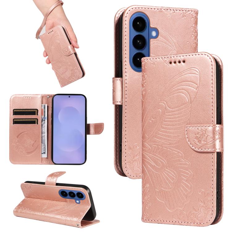 For Samsung Galaxy S26 Pro 5G Swallowtail Butterfly Embossed Leather Phone Case(Rose Gold)
For Samsung Galaxy S26 Pro 5G Swallowtail Butterfly Embossed Leather Phone Case(Rose Gold)