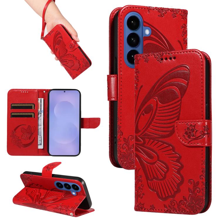 For Galaxy S26+ 5G Swallowtail Butterfly Embossed Leather Phone Case(Red)
For Galaxy S26+ 5G Swallowtail Butterfly Embossed Leather Phone Case(Red)