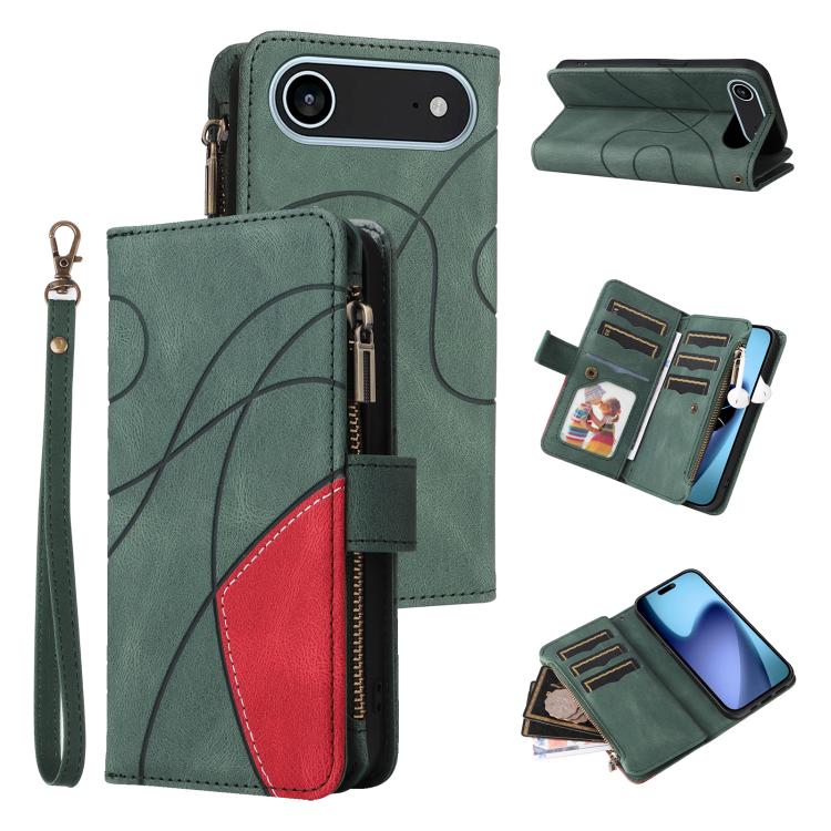 For iPhone 17 Air Dual-color 9 Card Slots Zipper Wallet Leather Phone Case(Green)
For iPhone 17 Air Dual-color 9 Card Slots Zipper Wallet Leather Phone Case(Green)