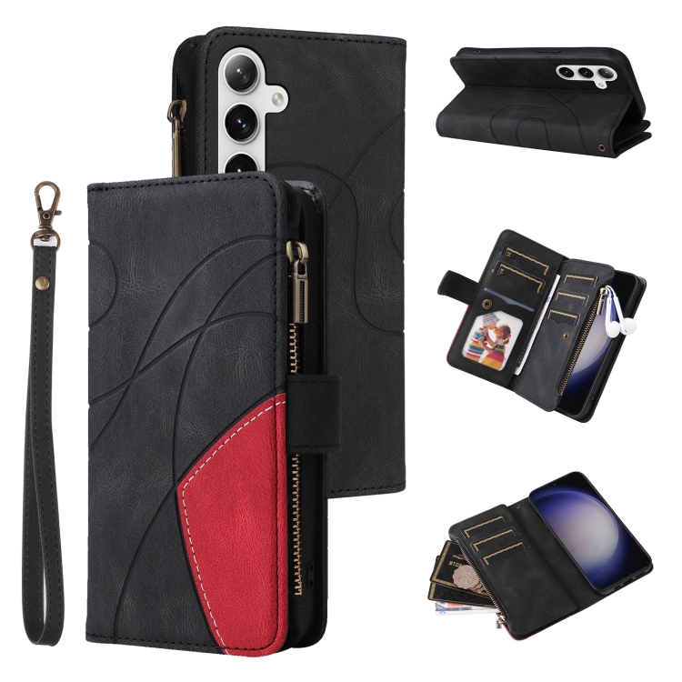 For Samsung Galaxy S25+ / S24+ 5G Dual-color 9 Card Slots Zipper Wallet Leather Phone Case(Black)
For Samsung Galaxy S25+ / S24+ 5G Dual-color 9 Card Slots Zipper Wallet Leather Phone Case(Black)