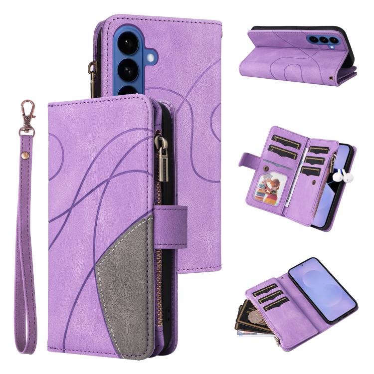 For Samsung Galaxy S26 5G Dual-color 9 Card Slots Zipper Wallet Leather Phone Case(Purple)
For Samsung Galaxy S26 5G Dual-color 9 Card Slots Zipper Wallet Leather Phone Case(Purple)