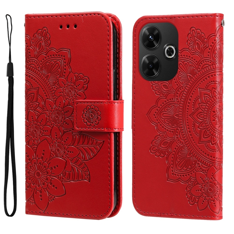 For Redmi 13 4G / Redmi Note 13R Seven-petal Flowers Embossing Leather Phone Case(Red)
For Redmi 13 4G / Redmi Note 13R Seven-petal Flowers Embossing Leather Phone Case(Red)