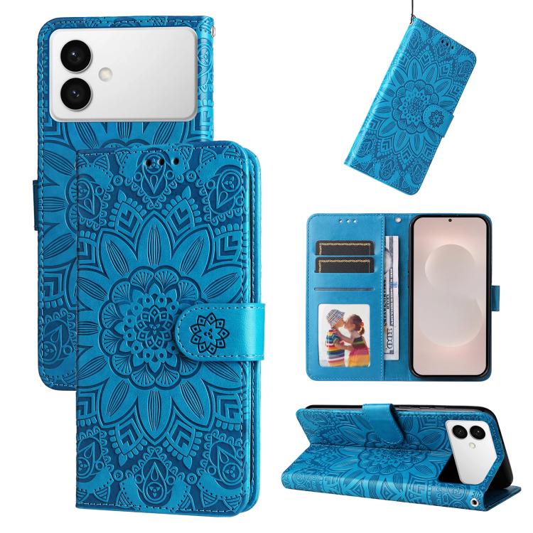 For Samsung Galaxy S26 Edge 5G Embossed Sunflower Leather Phone Case(Blue)
For Samsung Galaxy S26 Edge 5G Embossed Sunflower Leather Phone Case(Blue)
