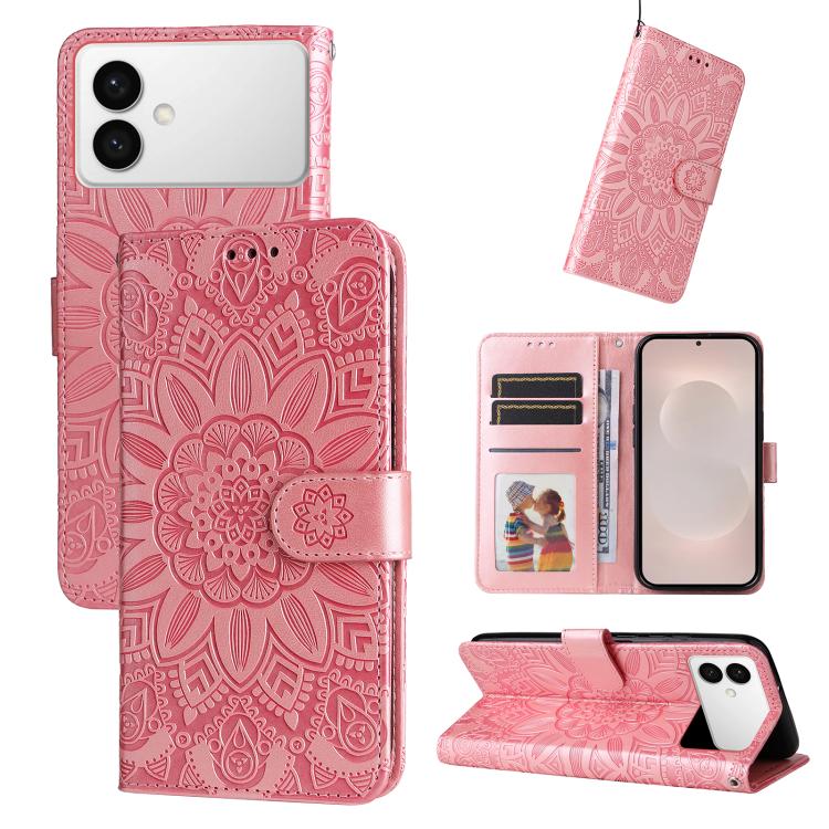 For Samsung Galaxy S26 Edge 5G Embossed Sunflower Leather Phone Case(Rose Gold) 
For Samsung Galaxy S26 Edge 5G Embossed Sunflower Leather Phone Case(Rose Gold)