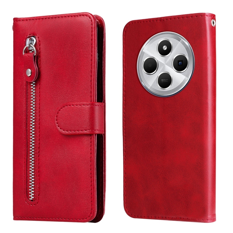 For Redmi 14C 4G Fashion Calf Texture Zipper Leather Phone Case(Red) 
For Redmi 14C 4G Fashion Calf Texture Zipper Leather Phone Case(Red)