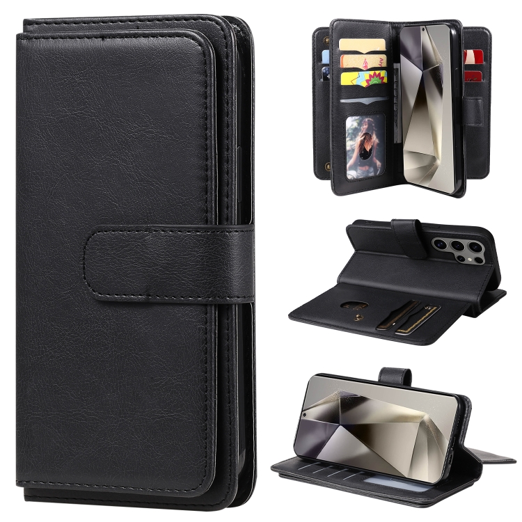 For Samsung Galaxy S25 Ultra 5G Multi-Function Wallet 10 Card Slots Leather Phone Case(Black)
For Samsung Galaxy S25 Ultra 5G Multi-Function Wallet 10 Card Slots Leather Phone Case(Black)