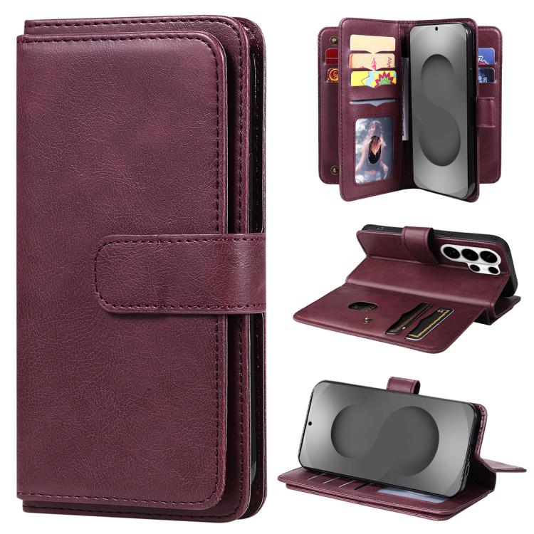 For Samsung Galaxy S26 Ultra 5G Multi-Function Wallet 10 Card Slots Leather Phone Case(Claret)
For Samsung Galaxy S26 Ultra 5G Multi-Function Wallet 10 Card Slots Leather Phone Case(Claret)