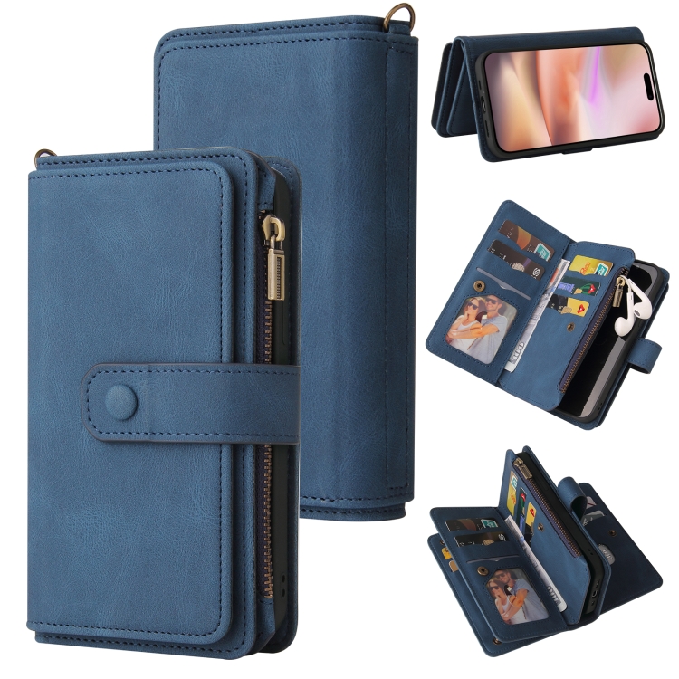 For iPhone 16 Plus Skin Feel Multi Card Slots Zipper Wallet Leather Phone Case(Blue)
For iPhone 16 Plus Skin Feel Multi Card Slots Zipper Wallet Leather Phone Case(Blue)