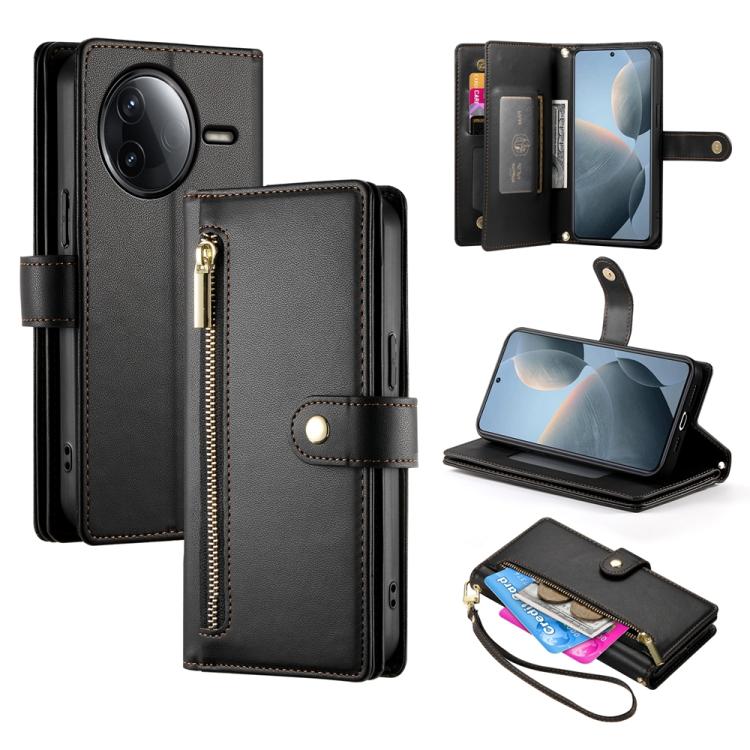 For Redmi K80 / K80 Pro Nine Card-slot Zipper Wallet Bag Leather Phone Case(Black)
For Redmi K80 / K80 Pro Nine Card-slot Zipper Wallet Bag Leather Phone Case(Black)