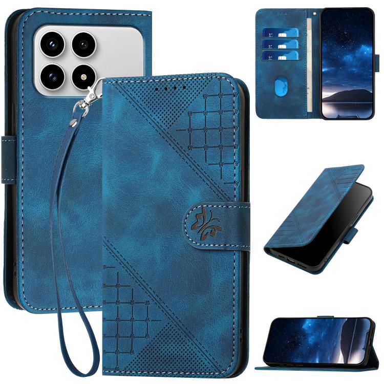 For Redmi K90 / F8 Pro 5G Grid Butterfly Embossed Pattern Leather Phone Case with Lanyard(Dark Blue)
For Redmi K90 / F8 Pro 5G Grid Butterfly Embossed Pattern Leather Phone Case with Lanyard(Dark Blue)