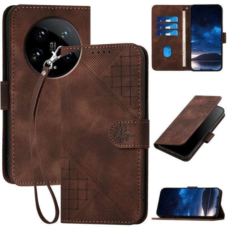 For Xiaomi 14 Ultra YX0080 Grid Butterfly Embossed Pattern Leather Phone Case with Lanyard(Coffee)
For Xiaomi 14 Ultra YX0080 Grid Butterfly Embossed Pattern Leather Phone Case with Lanyard(Coffee)