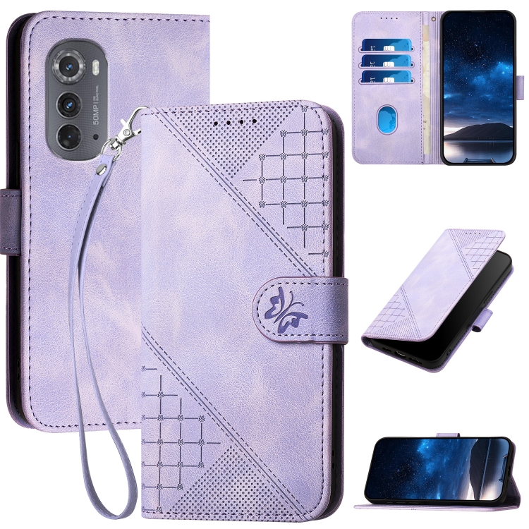 For Motorola Edge 2022 Grid Butterfly Embossed Pattern Leather Phone Case with Lanyard(Light Purple)
For Motorola Edge 2022 Grid Butterfly Embossed Pattern Leather Phone Case with Lanyard(Light Purple)