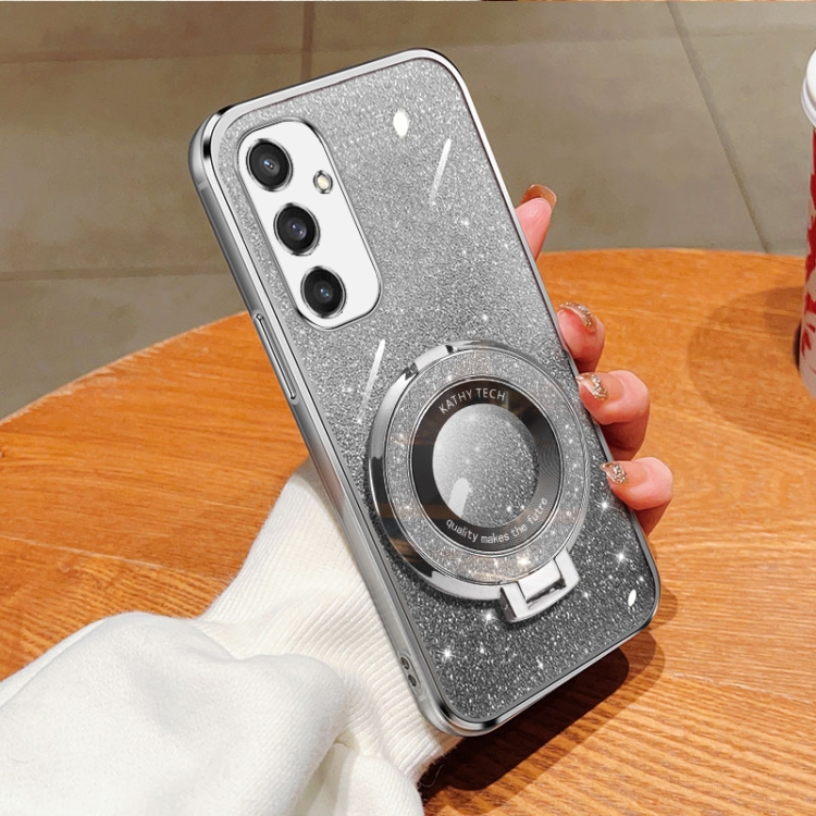 For Samsung Galaxy S24 5G Plated Gradient Glitter Round Holder TPU Phone Case(Silver)
For Samsung Galaxy S24 5G Plated Gradient Glitter Round Holder TPU Phone Case(Silver)