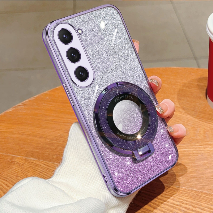 For Samsung Galaxy S23+ 5G Plated Gradient Glitter Round Holder TPU Phone Case(Purple)
For Samsung Galaxy S23+ 5G Plated Gradient Glitter Round Holder TPU Phone Case(Purple)