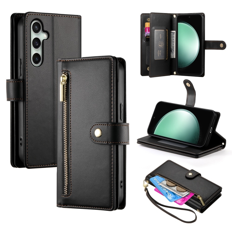 For Samsung Galaxy S24 FE 5G Nine Card-slot Zipper Wallet Bag Leather Phone Case(Black)
For Samsung Galaxy S24 FE 5G Nine Card-slot Zipper Wallet Bag Leather Phone Case(Black)