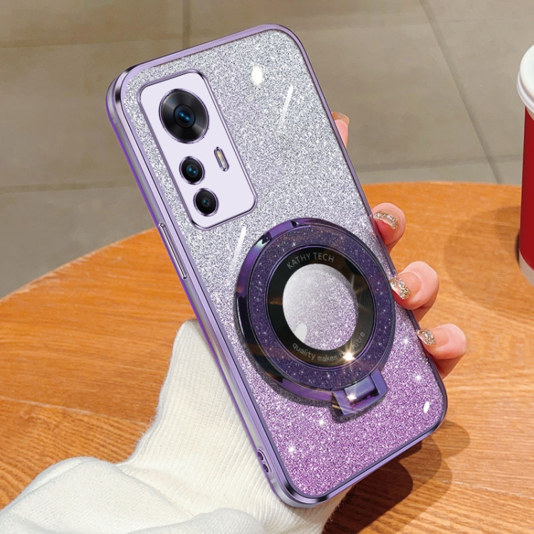 For Xiaomi 12T Pro Plated Gradient Glitter Round Holder TPU Phone Case(Purple)
For Xiaomi 12T Pro Plated Gradient Glitter Round Holder TPU Phone Case(Purple)