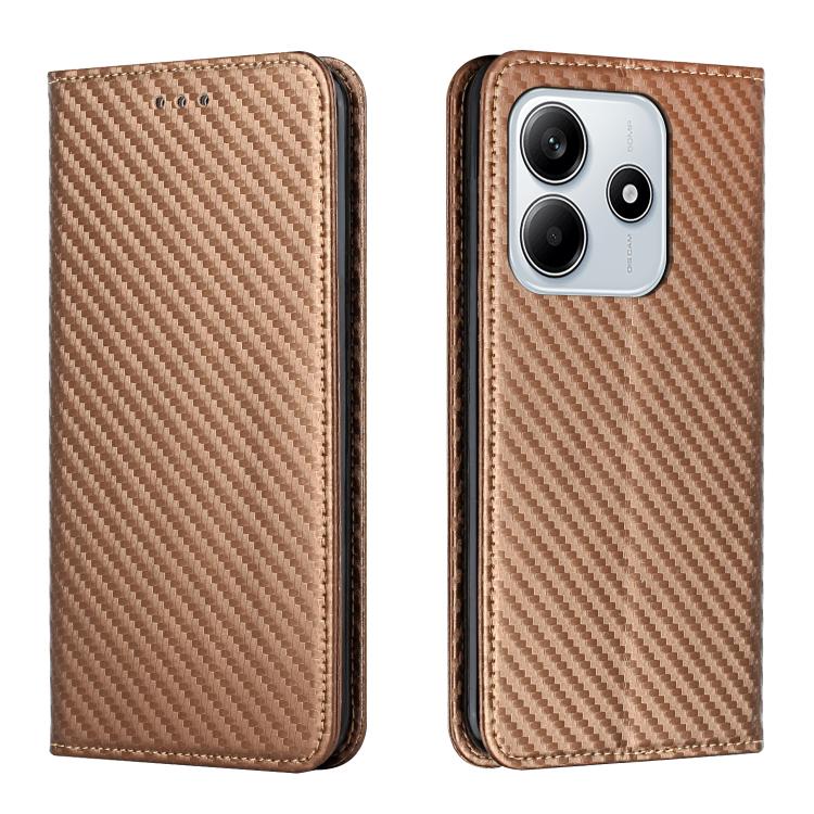 For Redmi Note 14 5G Carbon Fiber Texture Magnetic Flip Leather Phone Case(Brown)
For Redmi Note 14 5G Carbon Fiber Texture Magnetic Flip Leather Phone Case(Brown)