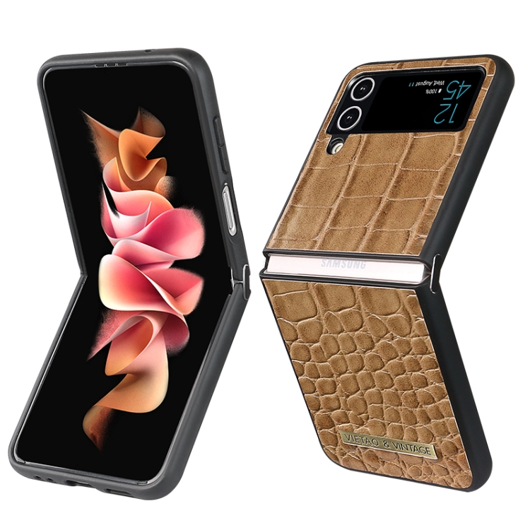 For Samsung Galaxy Z Flip4 VIETAO Crocodile Texture PU Leather Phone Case(Brown)
For Samsung Galaxy Z Flip4 VIETAO Crocodile Texture PU Leather Phone Case(Brown)