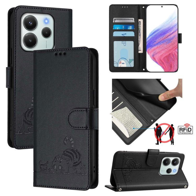 For Redmi Note 14 4G 164.84mm Cat Rat Embossed Pattern RFID Leather Phone Case with Lanyard(Black)
For Redmi Note 14 4G 164.84mm Cat Rat Embossed Pattern RFID Leather Phone Case with Lanyard(Black)