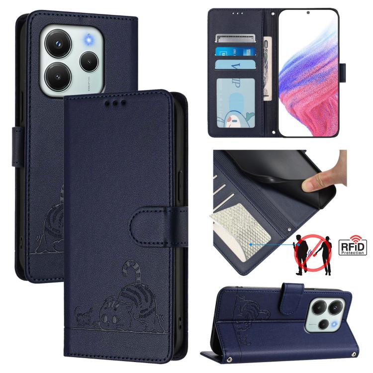 For Redmi Note 14 4G 164.84mm Cat Rat Embossed Pattern RFID Leather Phone Case with Lanyard(Blue)
For Redmi Note 14 4G 164.84mm Cat Rat Embossed Pattern RFID Leather Phone Case with Lanyard(Blue)