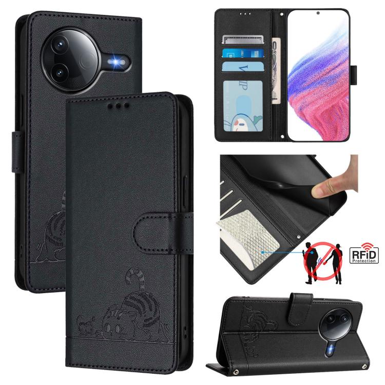 For Redmi K80 / K80 Pro Cat Rat Embossed Pattern RFID Leather Phone Case with Lanyard(Black)
For Redmi K80 / K80 Pro Cat Rat Embossed Pattern RFID Leather Phone Case with Lanyard(Black)
