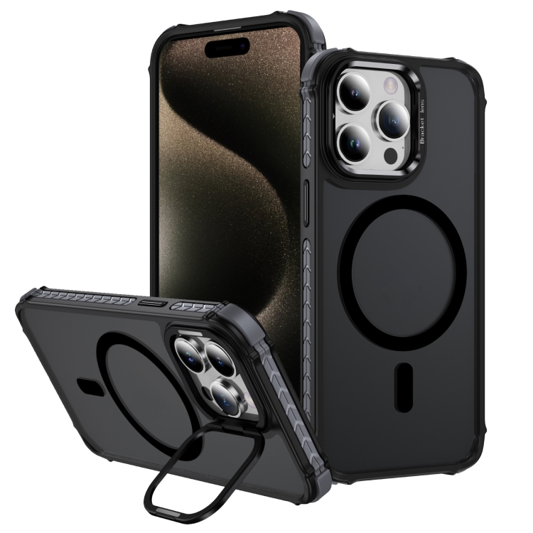 For iPhone 15 Pro Max Rainbow Series Skin Feel MagSafe Lens Holder Phone Case(Black)
For iPhone 15 Pro Max Rainbow Series Skin Feel MagSafe Lens Holder Phone Case(Black)