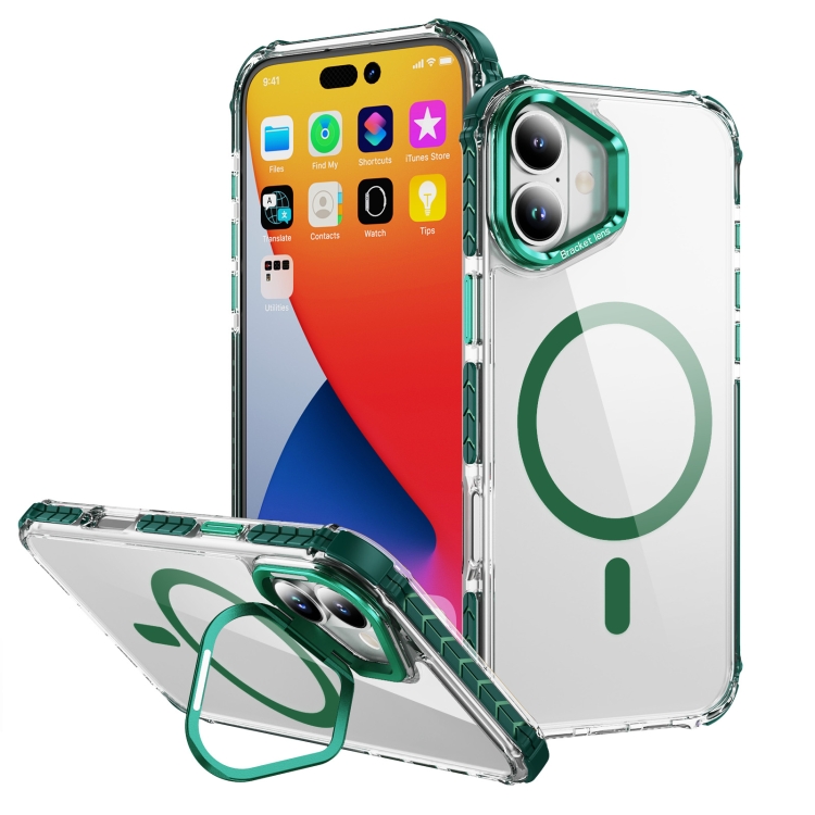 For iPhone 16 Rainbow Series Transparent MagSafe Lens Holder Phone Case(Green)
For iPhone 16 Rainbow Series Transparent MagSafe Lens Holder Phone Case(Green)