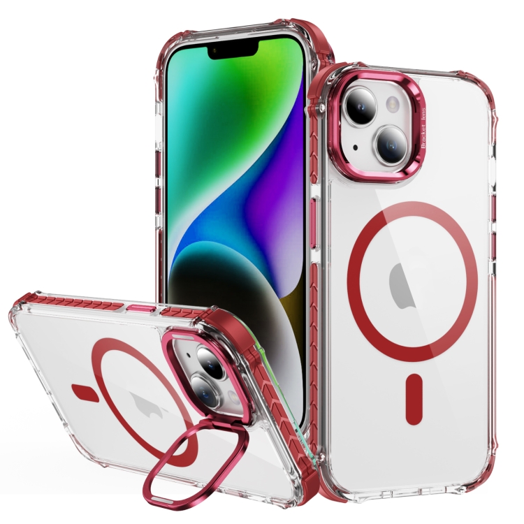 For iPhone 15 Plus Rainbow Series Transparent MagSafe Lens Holder Phone Case(Red)
For iPhone 15 Plus Rainbow Series Transparent MagSafe Lens Holder Phone Case(Red)