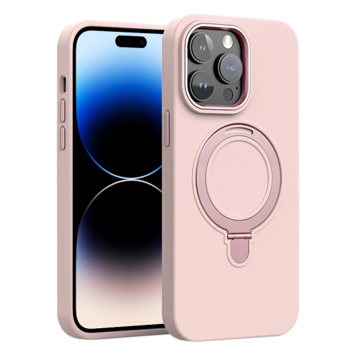 For iPhone 14 Pro Max Liquid Silicone MagSafe Metal Ring Holder Phone Case(Sand Pink)
For iPhone 14 Pro Max Liquid Silicone MagSafe Metal Ring Holder Phone Case(Sand Pink)