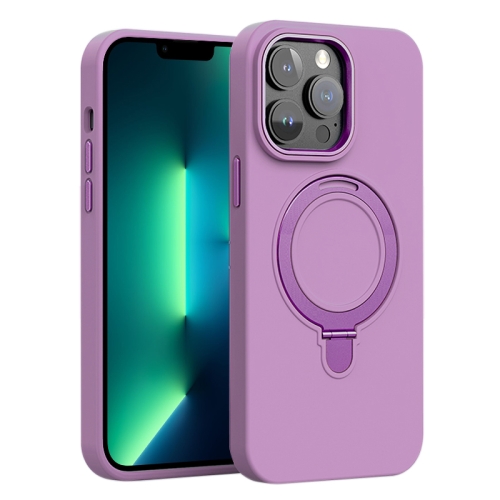 For iPhone 13 Pro Max Liquid Silicone MagSafe Metal Ring Holder Phone Case(Purple)
For iPhone 13 Pro Max Liquid Silicone MagSafe Metal Ring Holder Phone Case(Purple)